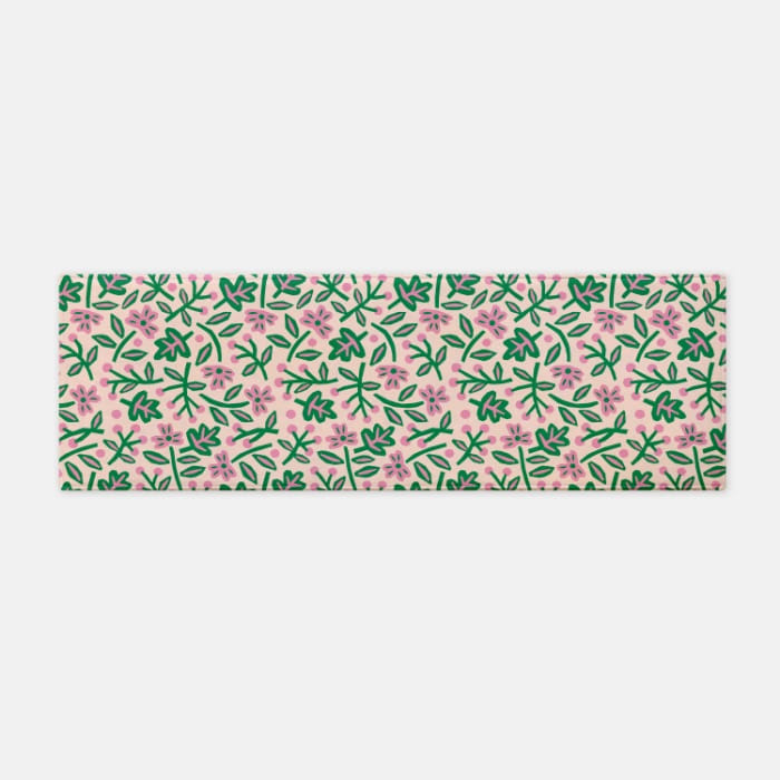 Paper flowers 주방매트 러너, 러그